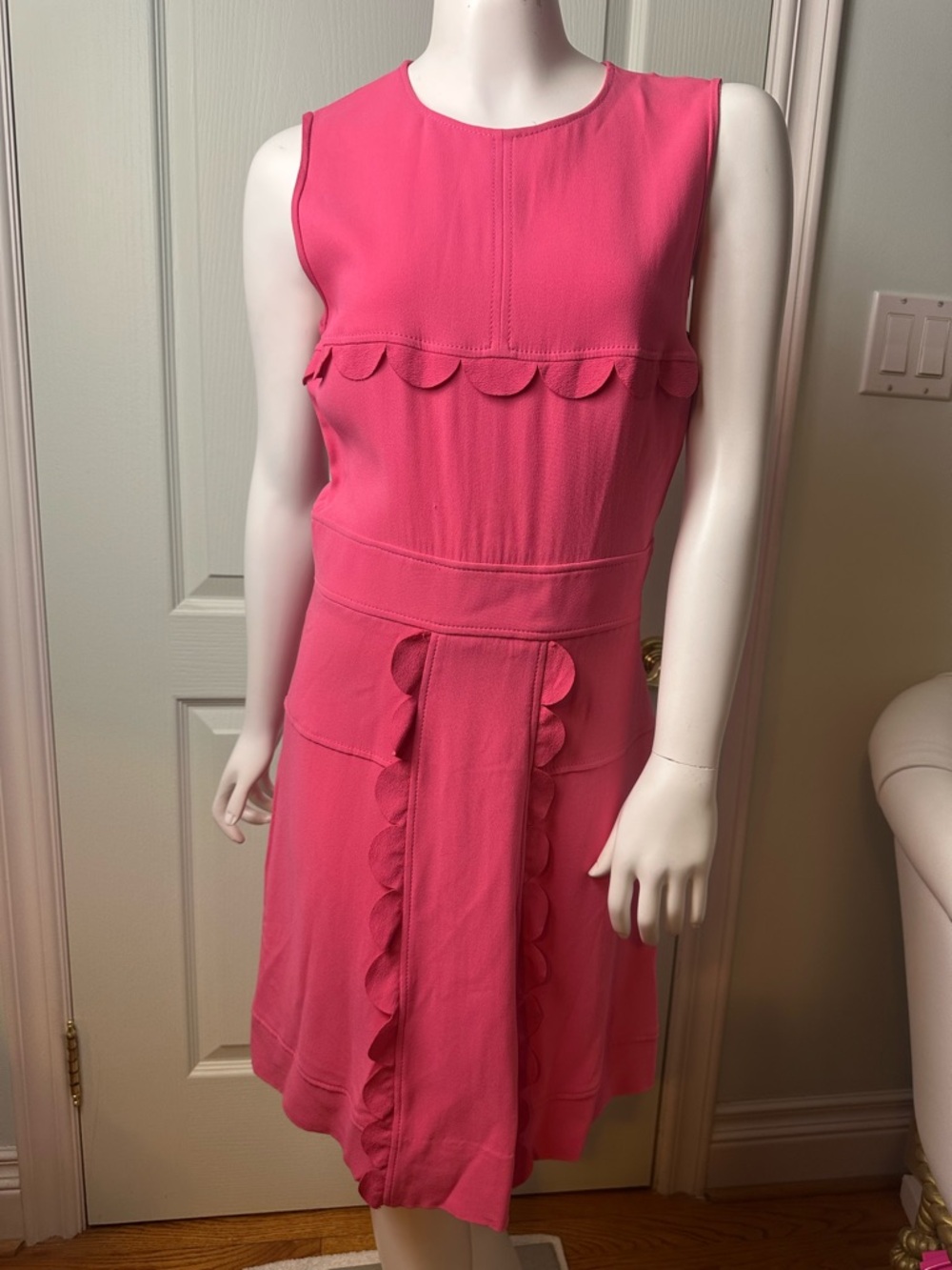 M Missoni Pink Sleeveless Dress with Scallopped Trim Sz. 40 - Made in Italy 🇮🇹